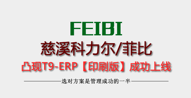 慈溪科力爾/菲比印務上線凸現(xiàn)T9-ERP系統(tǒng)
